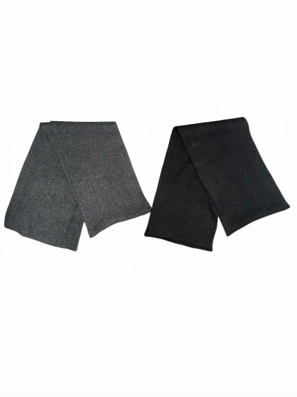 Set of Black and Grey Knit Scarves